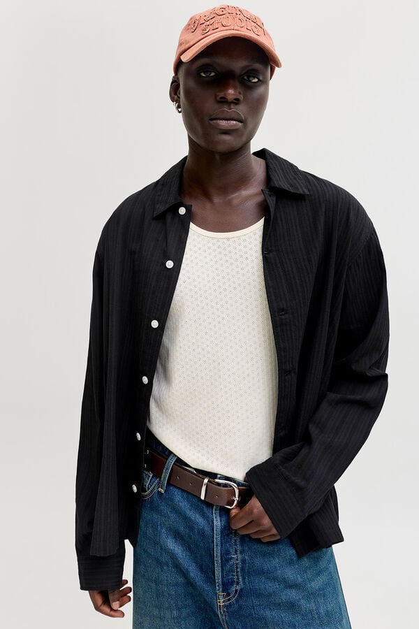 Jack & Jones Camisa texturizada preto