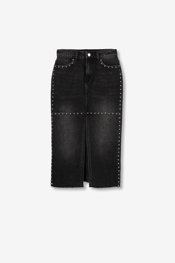 Tiffosi Falda midi vaquera negro