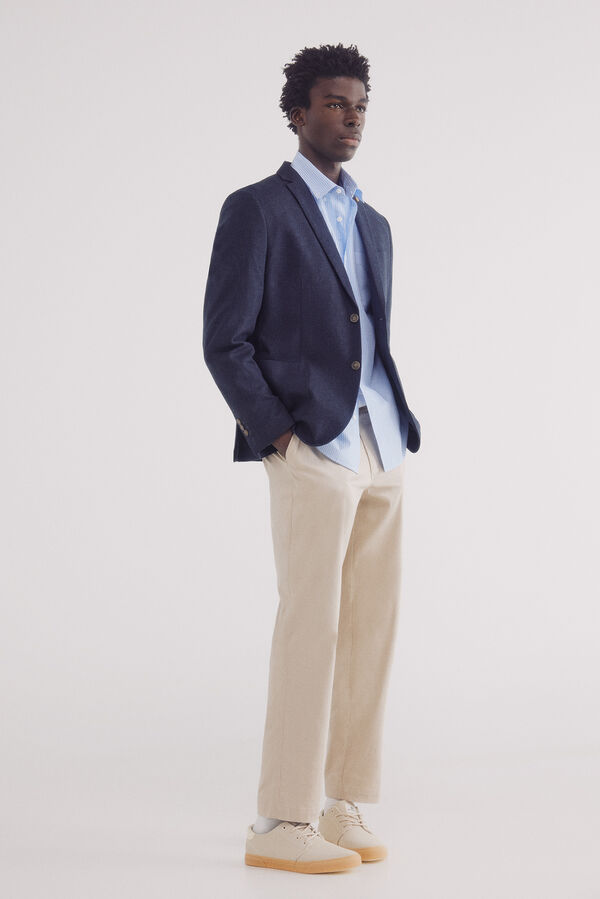 Springfield Blazer linho- linho azul