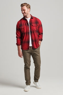 Springfield Camisa Vintage Check Flannel rojo