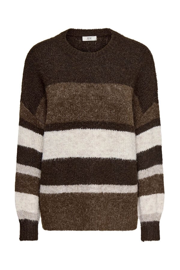 JDY Jersey cuello redondo marr&oacute;n