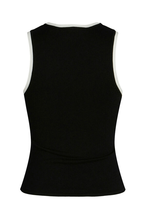 Jack & Jones Top de malha fina em contraste preto