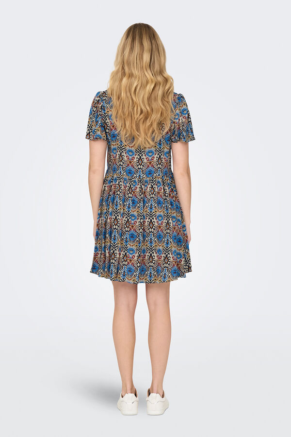 JDY Vestido corto estampado beige