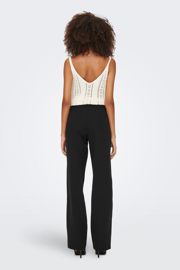 Only Calças retas de cintura média preto