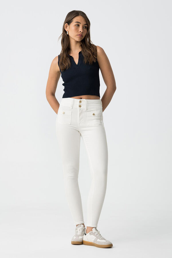 Tiffosi Jeans Skinny cintura alta blanco