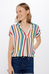 Springfield Blusa Polera Fluida estampado