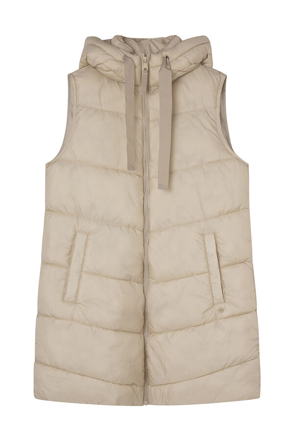 Springfield Colete acolchoado com capuz repelente &agrave; &aacute;gua castanho