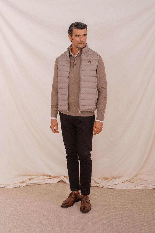 Celopman Jersey Cuello Polo Vivos beige