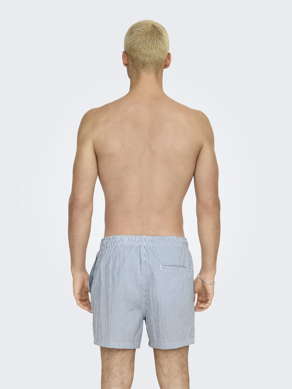 Only & Sons Mai&ocirc; curto texturizado azul