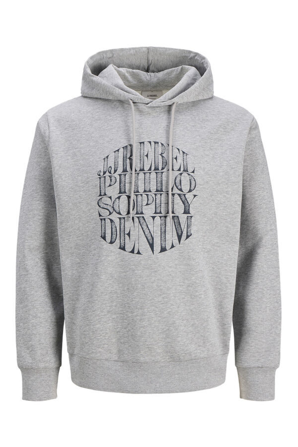 JJ REBEL Sudadera con capucha y estampado frontal gris