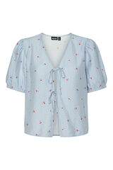 Pieces Blusa con estampado turquesa