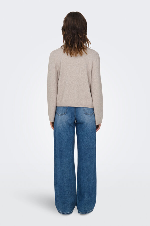 Only C&aacute;rdigan corto cierre bot&oacute;n tostado