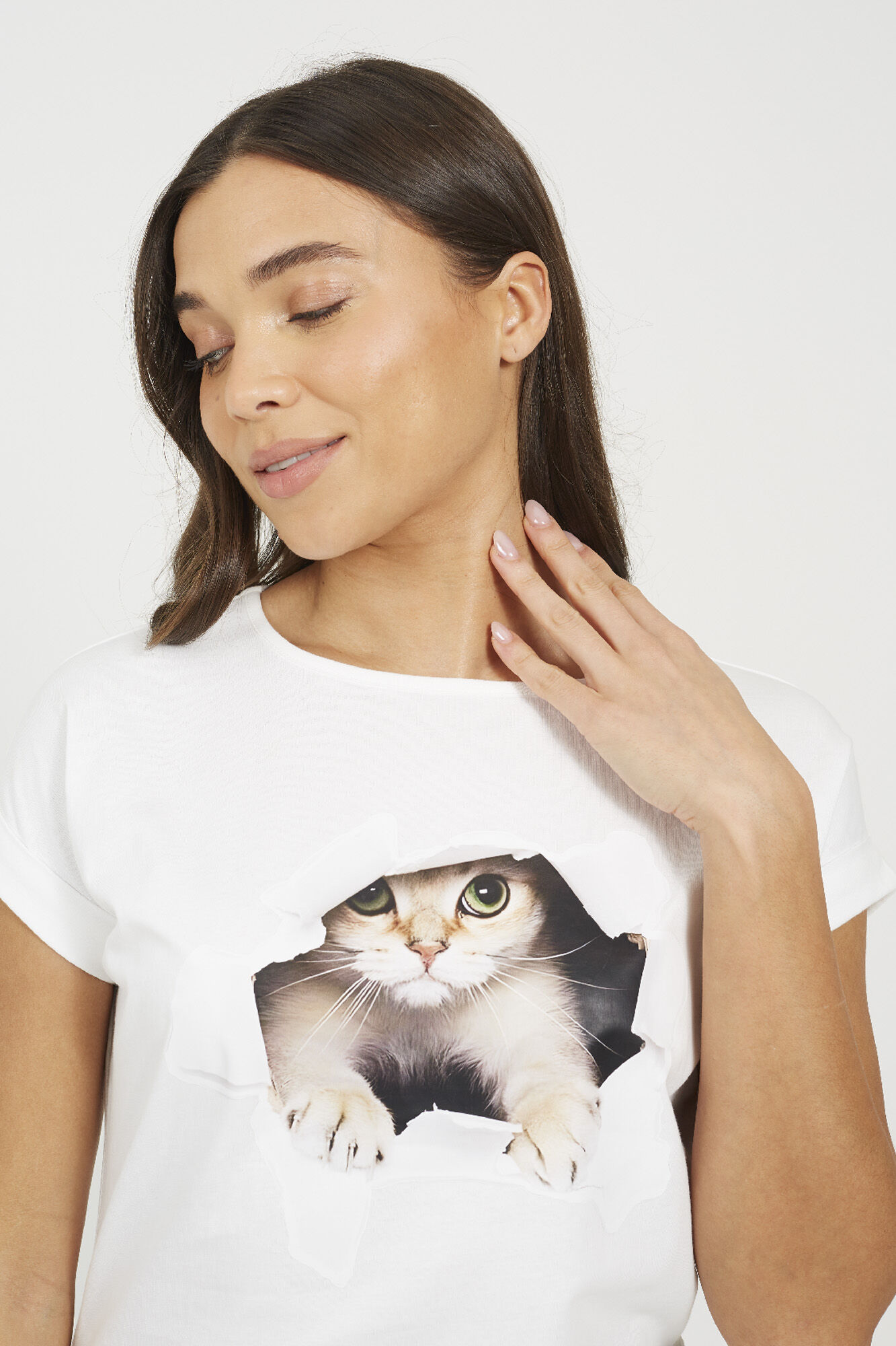 Brave Soul Camiseta de gato manga corta