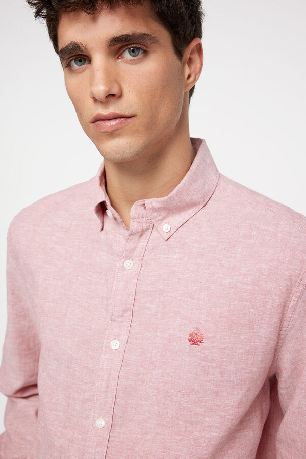 Springfield Camisa lino color rosa