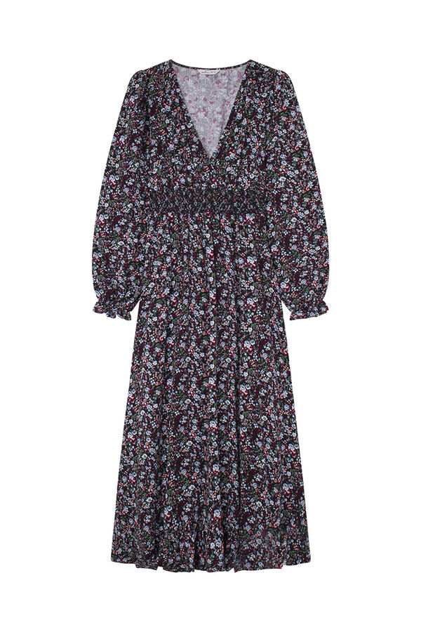 Springfield Vestido Midi Picos Volante negro