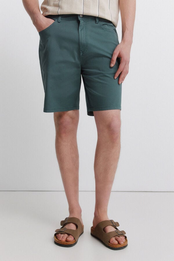 Springfield Bermudas leve 5 bolsos lavagem regular fit turquesa
