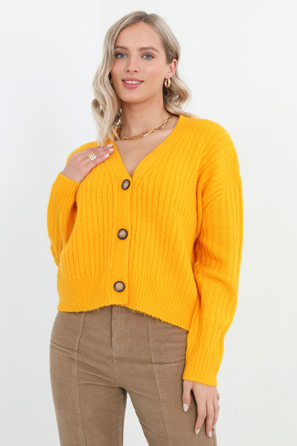 Brave Soul Casaco de malha amarelo