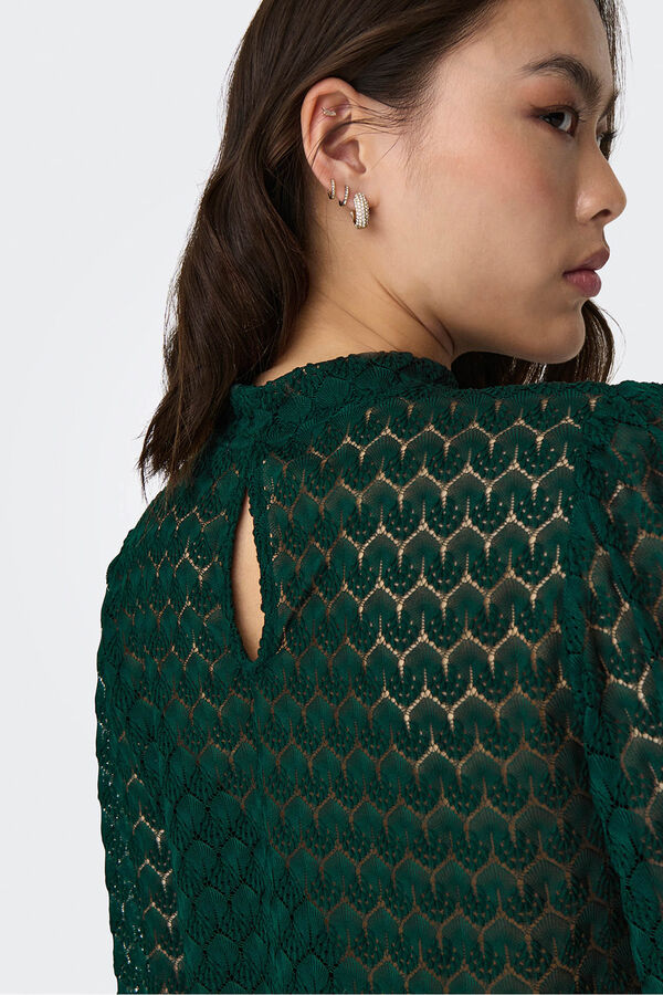JDY Blusa de encaje turquesa