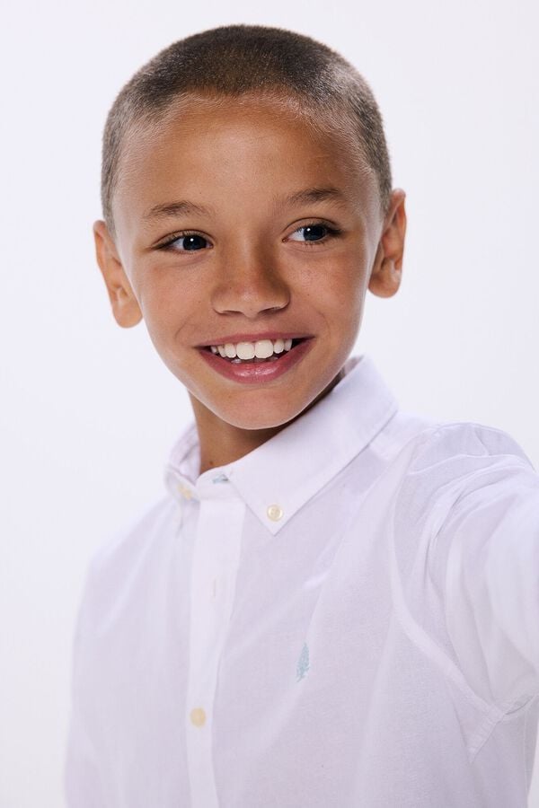 Springfield Kids Camisa pinpoint menino branco