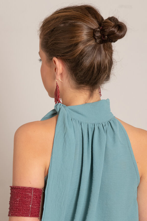 Cul Sac Top M&oacute;naco Branco Caqui escuro