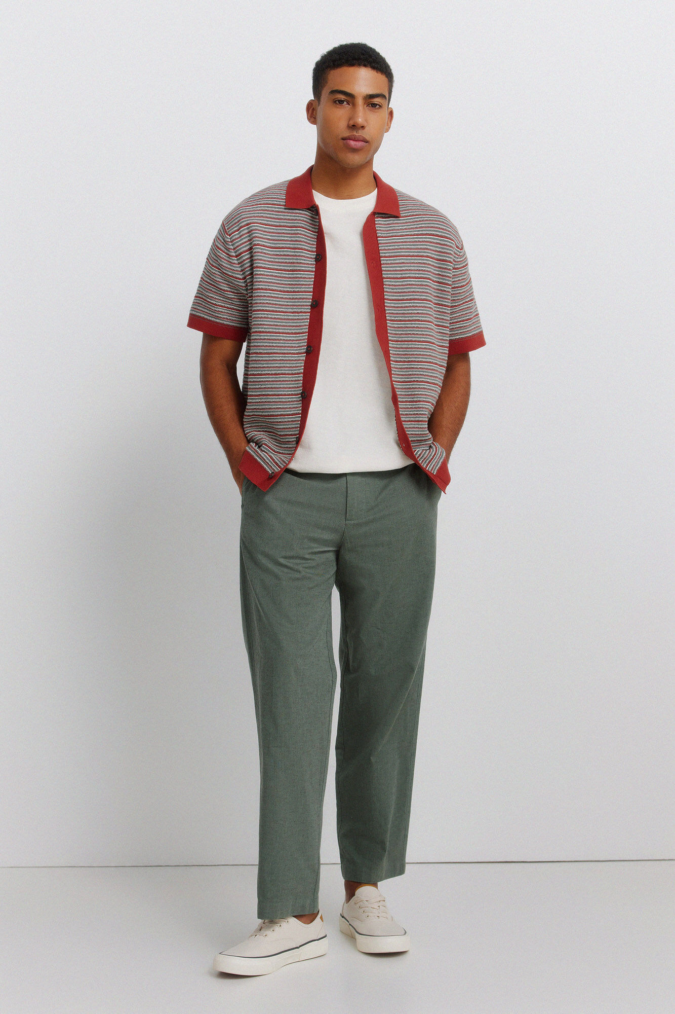 Springfield Pantal&oacute;n lino straight fit