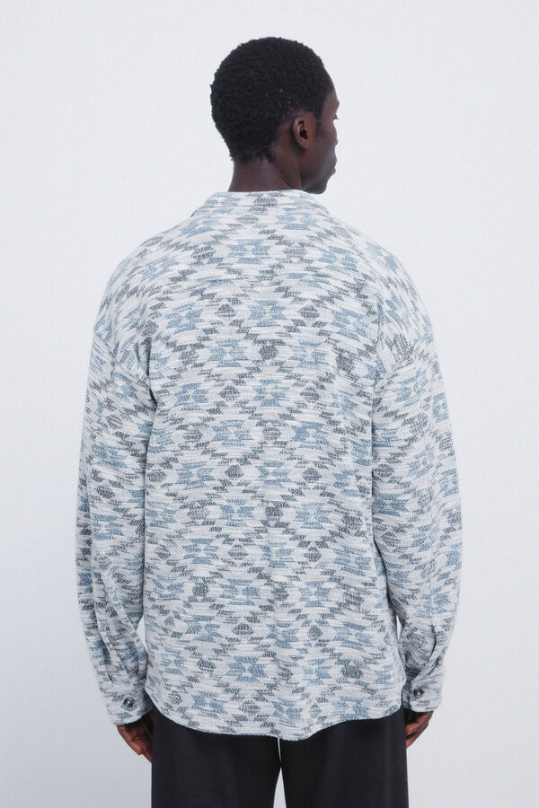 Springfield Camisa jacquard &eacute;tnica azul