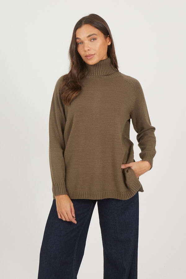 Brave Soul Jersey con botones en la espalda kaki