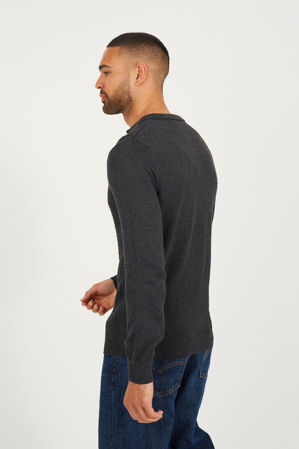 Brave Soul Jersey cuello polo gris