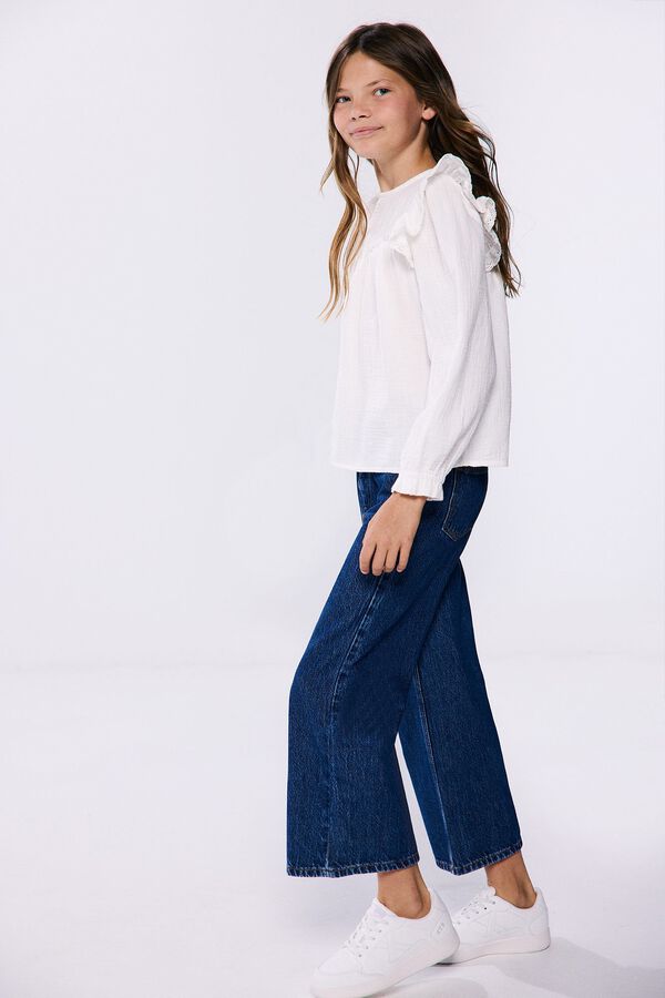 Springfield Kids Pantal&oacute;n denim culotte ni&ntilde;a azul