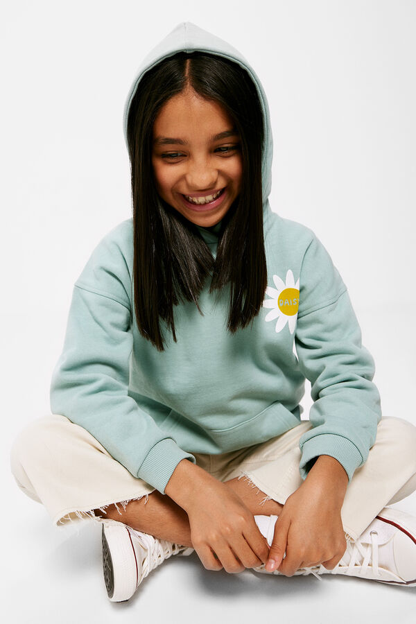 Springfield Kids Sudadera capucha flor ni&ntilde;a verde