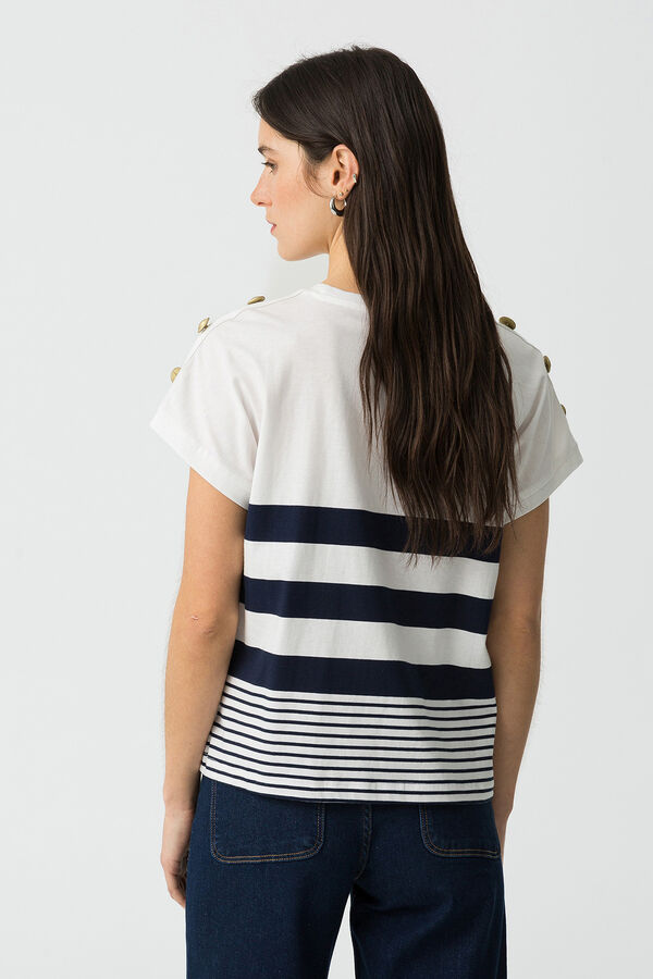 Tiffosi T-shirt &agrave;s riscas branco