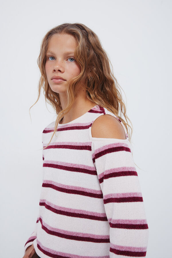 Springfield Kids Camiseta chenilla hombros descubiertos ni&ntilde;a rosa