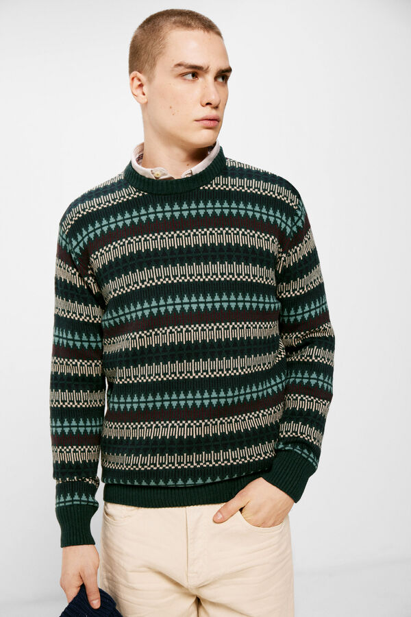 Springfield Jersey fantas&iacute;a jacquard verde