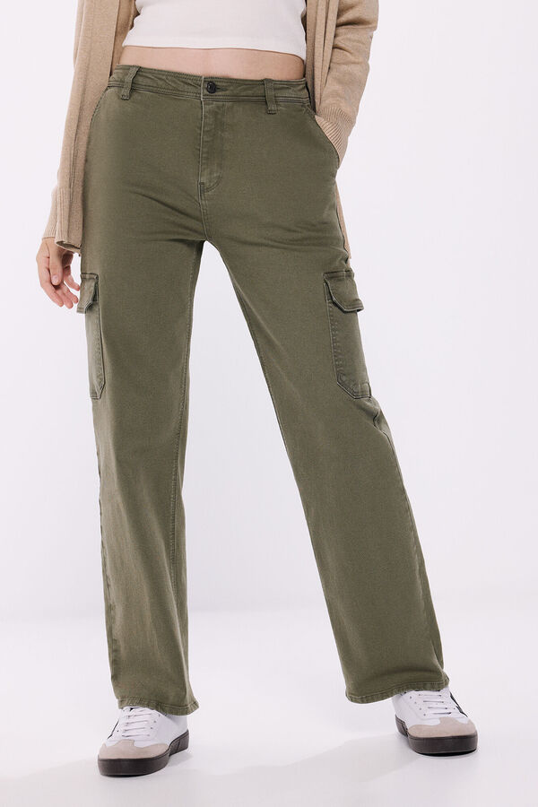 Springfield Pantal&oacute;n cargo algod&oacute;n kaki