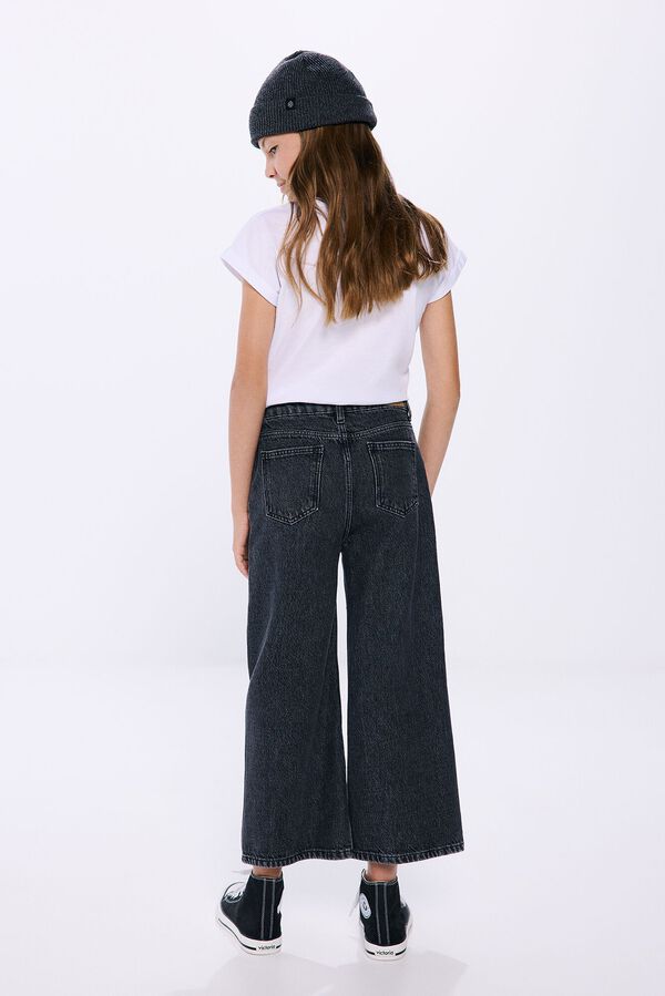 Springfield Kids Pantal&oacute;n denim culotte ni&ntilde;a gris