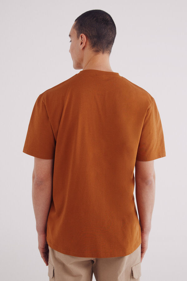 Springfield Camiseta básica com gola redonda vermelho