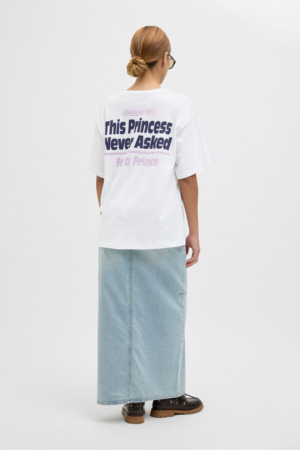 Jack & Jones Camiseta oversize con estampa blanco