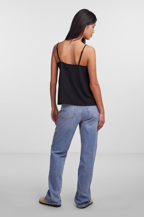 Pieces Blusa de al&ccedil;as estilo lingerie preto