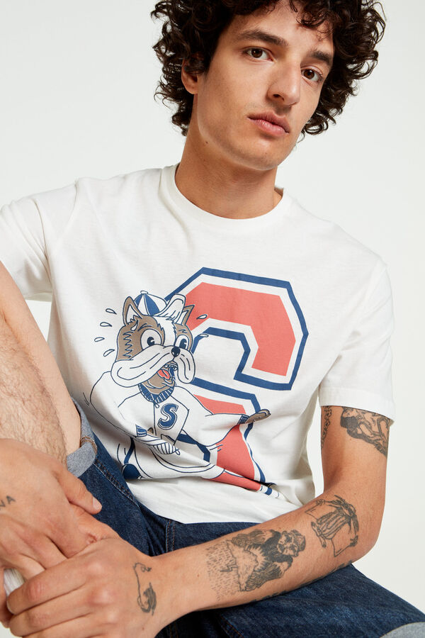 Springfield Camiseta perro running marfil