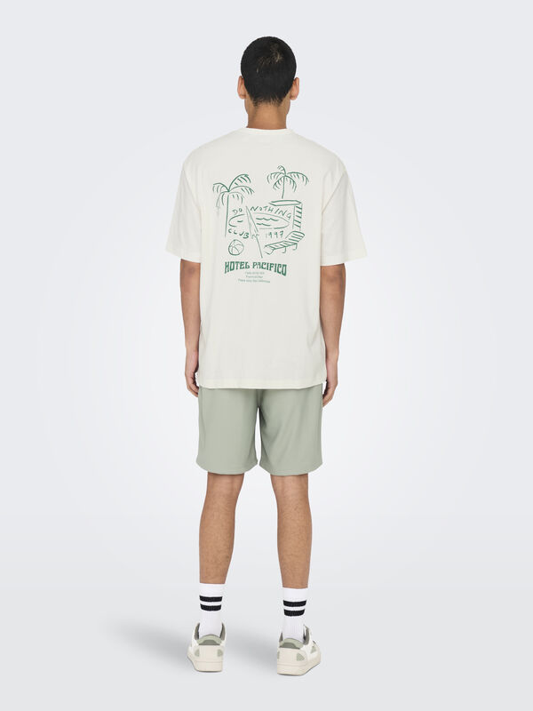 Only & Sons Camiseta manga corta print blanco
