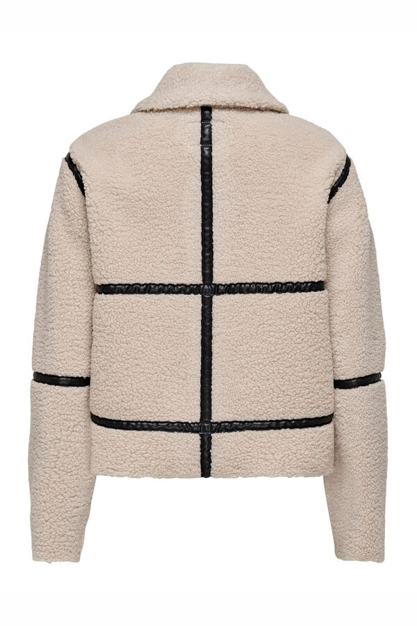 JDY Cazadora corta de borrego gris