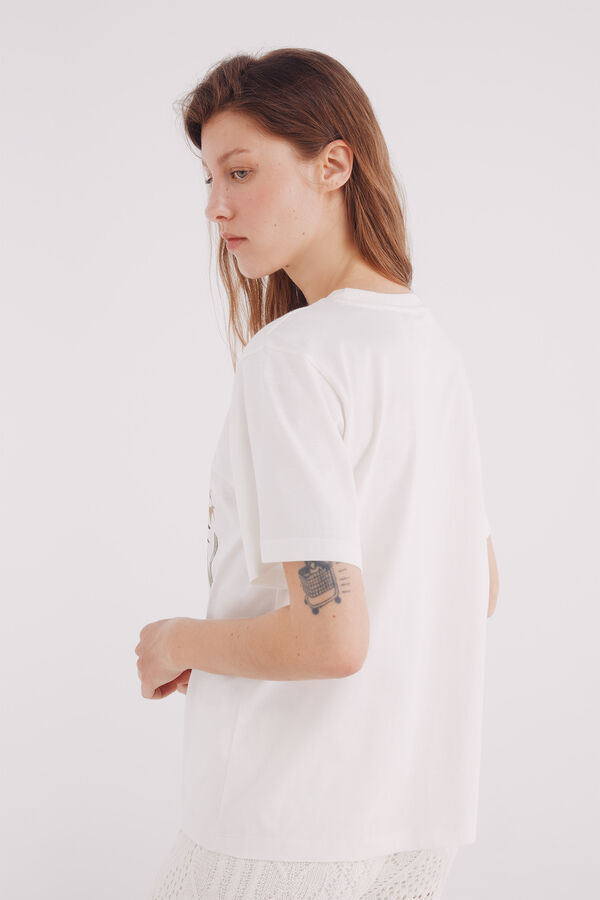 Springfield Camiseta de veludo bege