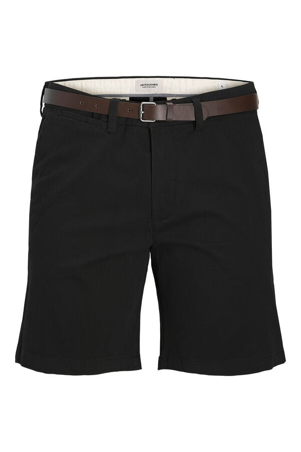 Jack & Jones PLUS Bermudas chino con cintur&oacute;n negro