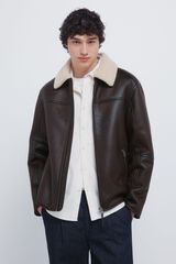 Springfield Blus&atilde;o aviador efeito camur&ccedil;a dupla face cru