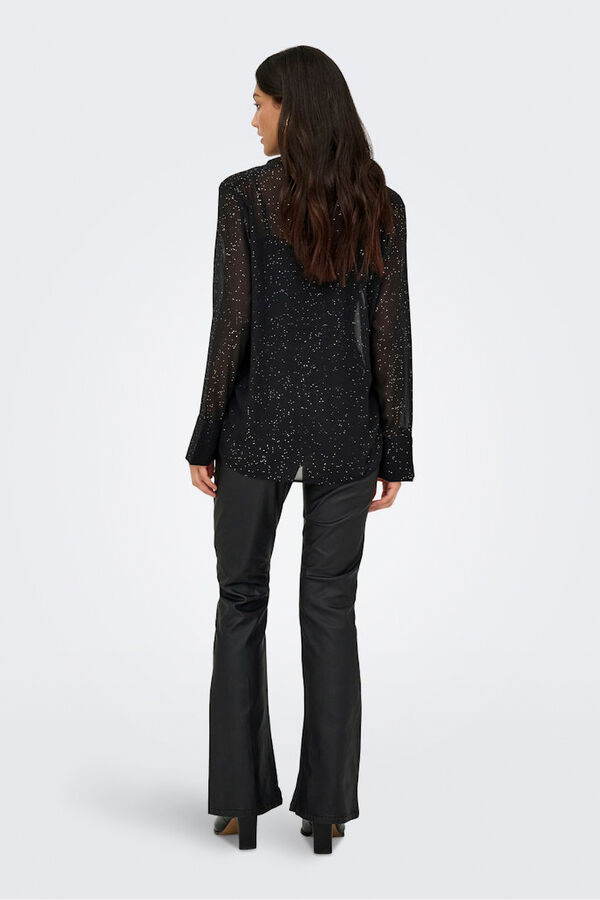 Only Camisa de gasa con glitter negro