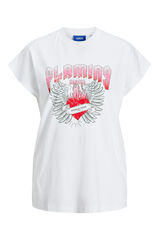 Jack & Jones Camiseta estampada com manga japonesa branco