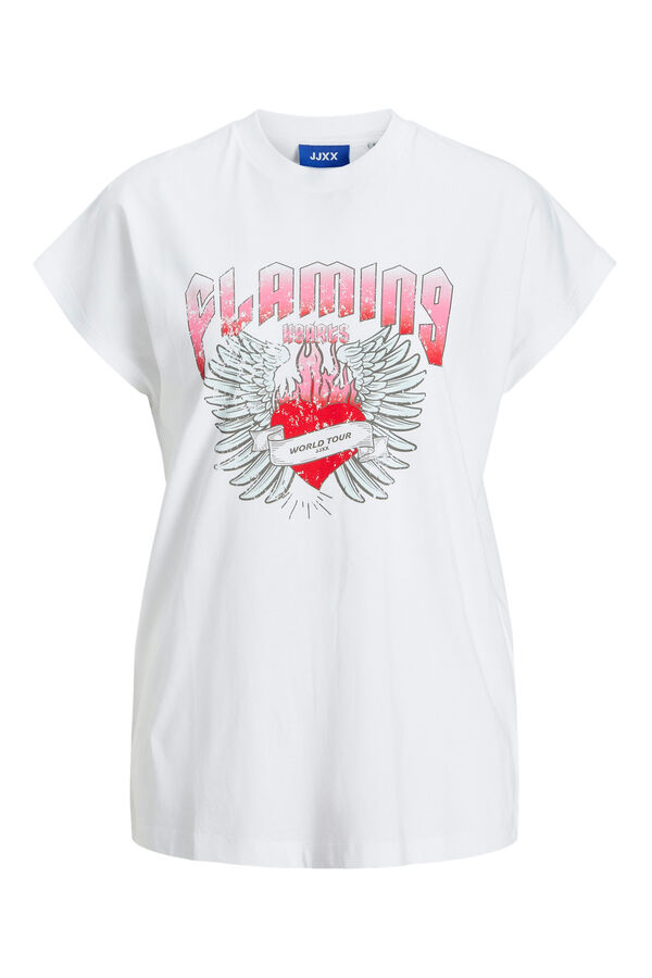 Jack & Jones Camiseta estampada com manga japonesa branco