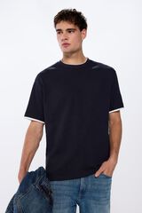 Springfield Camiseta cuello doble azul