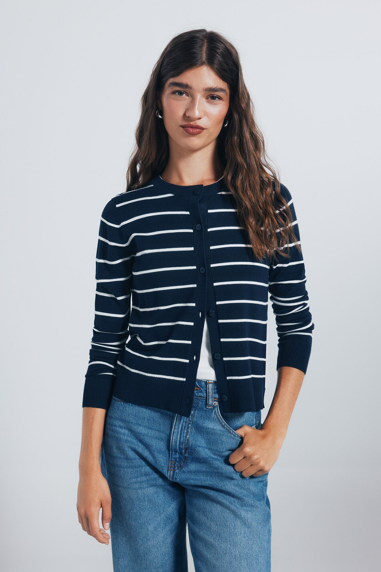 Springfield Cardigan botones cuello redondo viscosa