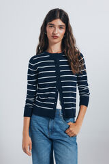 Springfield Cardigan botones cuello redondo viscosa azul